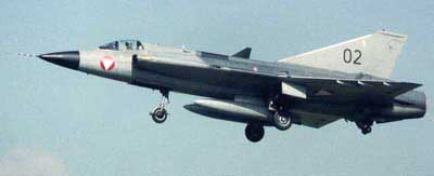 Saab Draken kampfly fra det østrigske luftvåben