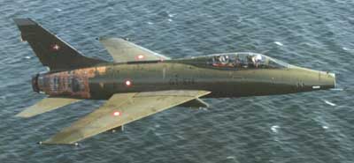 F-100 kampfly fra det danske flyvevåben