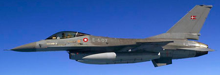 F-16A kampfly fra det danske luftvben