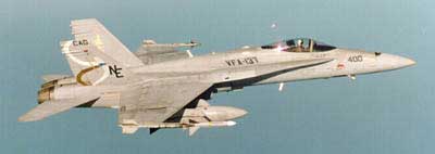 F/A-18 Hornet kampfly fra den amerikanske flåde