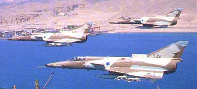 Kfir kampfly fra det israelske luftvben
