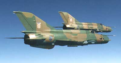 MiG-21bis jagerfly fra det kroatiske luftvåben