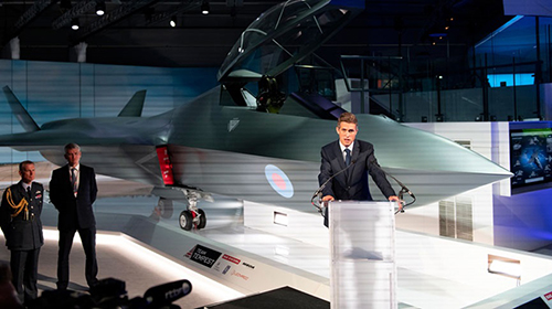 Den britiske forsvarsminister Gavin Williamson præsenterer Combat Air Strategy juli 2018