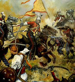 Det britiske kavaleri angriber sikherne ved Aliwal