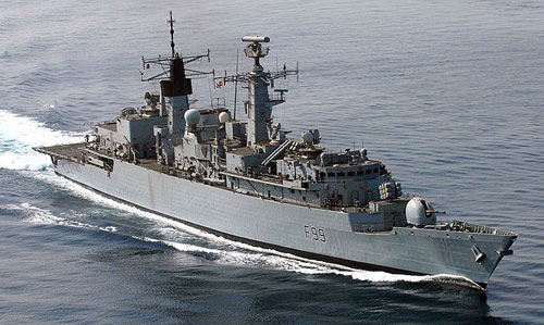 Den britiske fregat Cornwall
