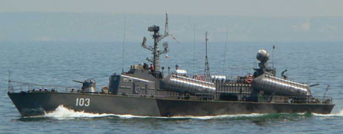 Den bulgarske missilbåd Burya
