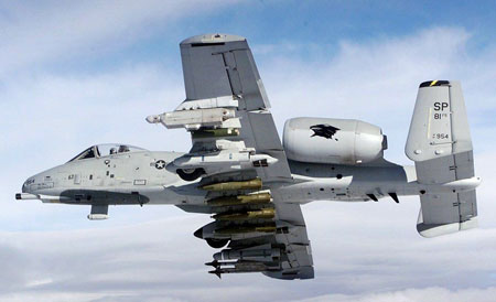 A-10 Thunderbolt tankbuster fra det amerikanske luftvåben