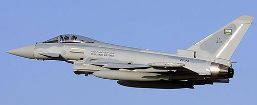 Eurofighter Typhoon kampfly fra det saudiarabiske luftvåben