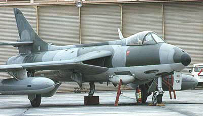 Hawker Hunter kampfly fra det chilenske luftvåben