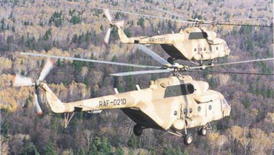 Mi-17 transporthelikoptere fra Rwanda