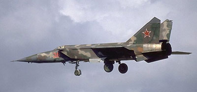 MiG-25 jagerfly fra det russiske luftvåben