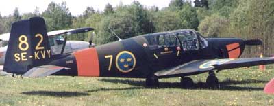 Safir træningsfly ra det svenske luftvåben